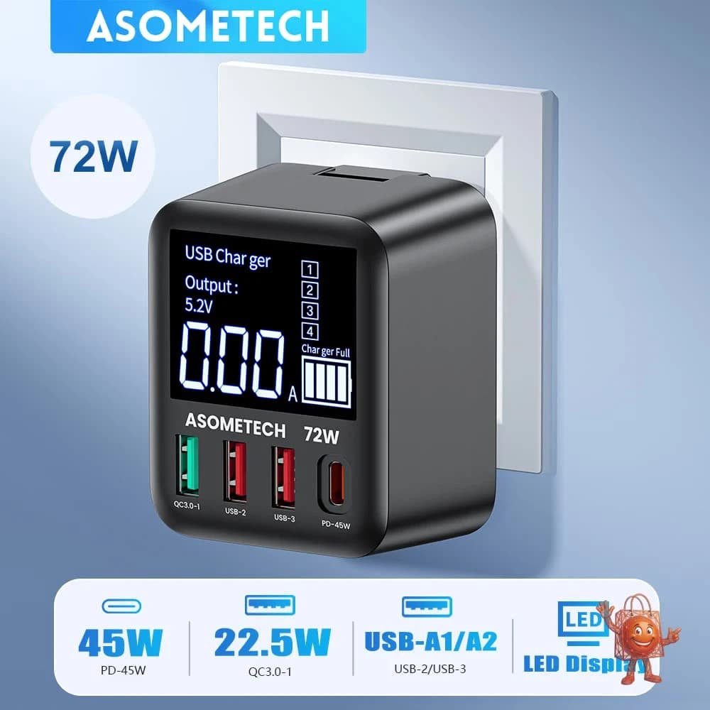 מטען GaN 72W עם 4 יציאות ב-₪57: שווה או לא?
