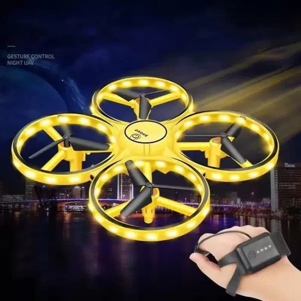 Мини дрон управляемый вручную с LED подсветкой