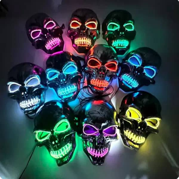 Máscara de calavera doble Rip aterradora para Halloween