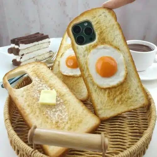 Funda para teléfono con diseño de tostada 3D
