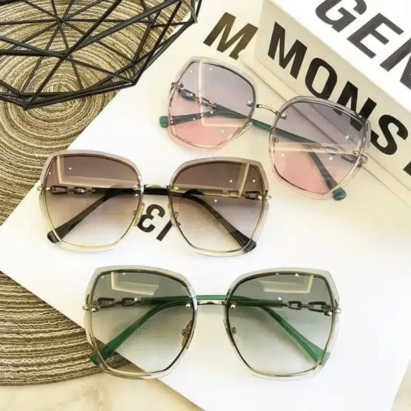 Gafas de sol cuadradas para mujeres - Diseño rosa lujoso