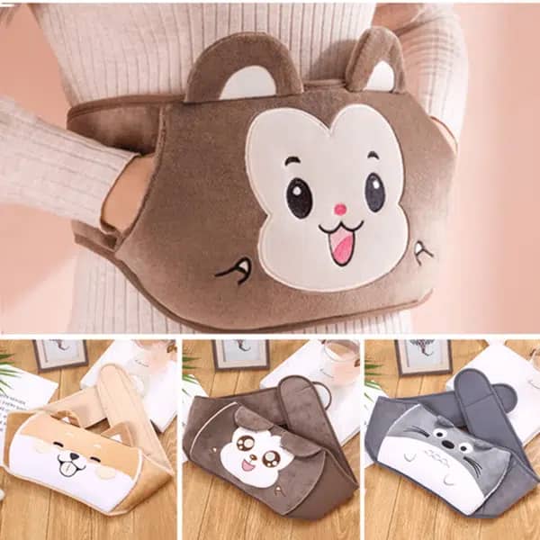 Hot Water Bottle with Cute Animal-Shaped Cover