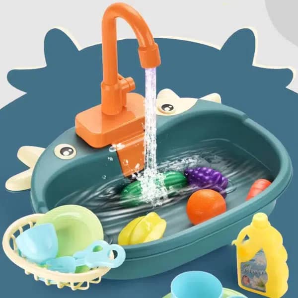 Kids Kitchen Sink Toy with Dishwasher