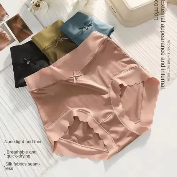 Bragas de algodón con encaje para mujer – Cintura alta