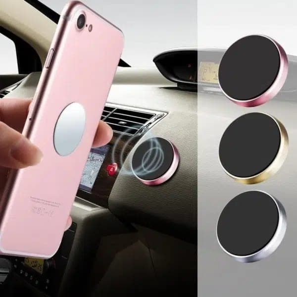 Mini Magnetic Car Phone Holder – Strong Metal, Magnetic Suction