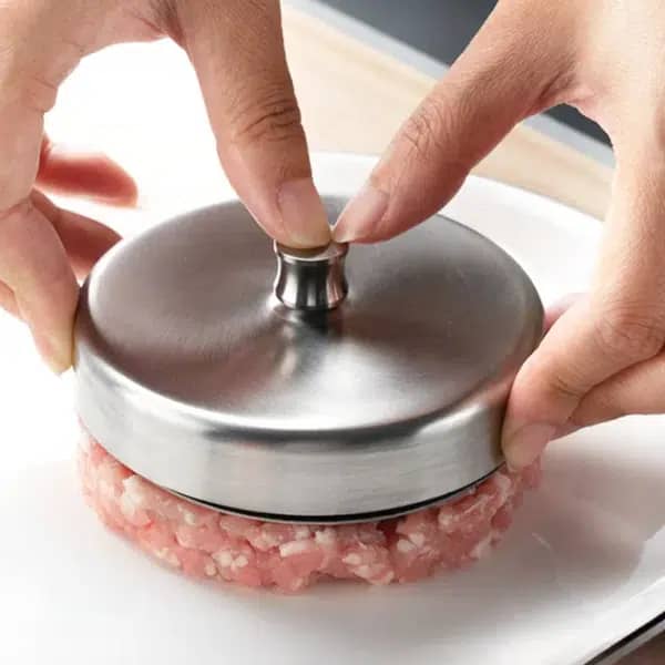 Prensa para hamburguesas de acero inoxidable