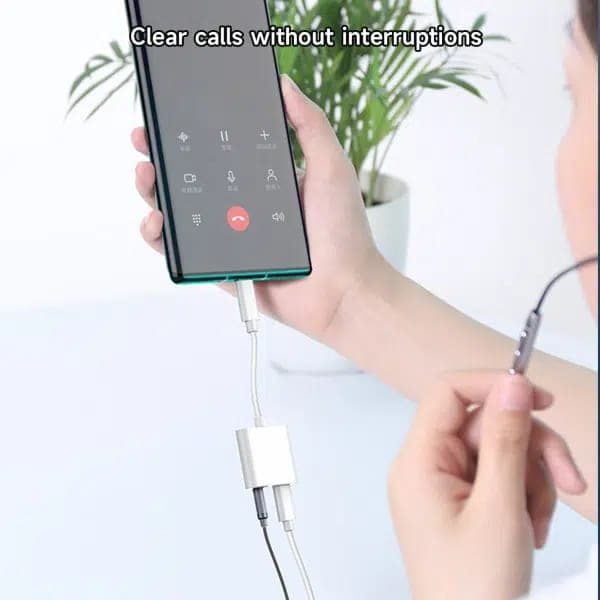 2-in-1 Type-C to 3.5mm Audio Adapter – Supports Charging and Music