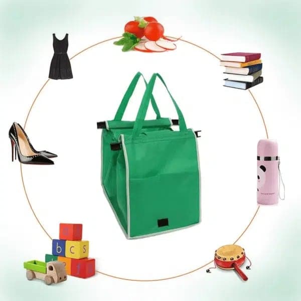 Foldable Shopping Bag with Cart Clip