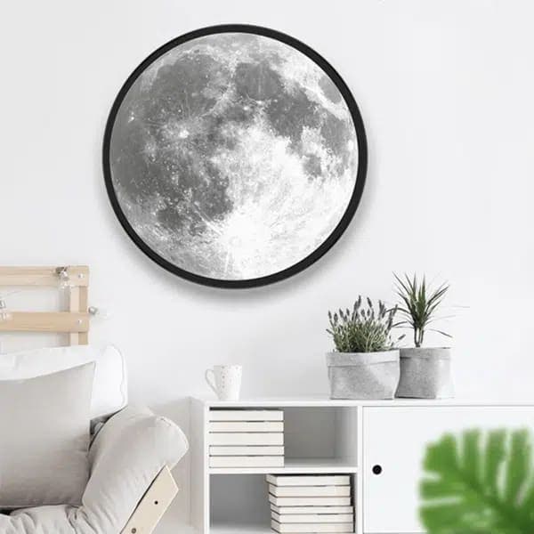 2-in-1 Moon Mirror with LED Night Light for Bedroom