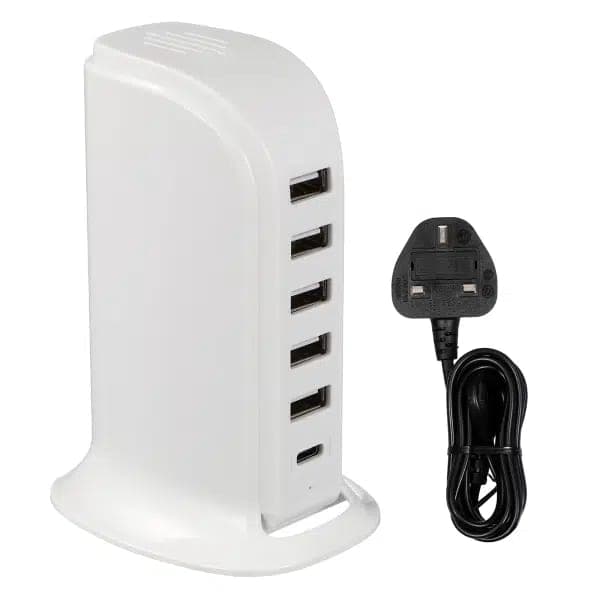 20W Multi-Port Fast Charging Station with USB – Home and Office Use