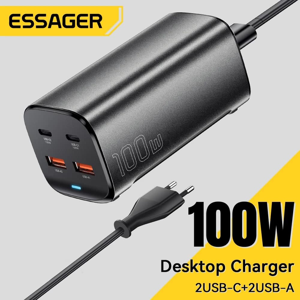 מטען GaN שולחני 100W של Essager: בדקתי. הנה מה שמצאתי