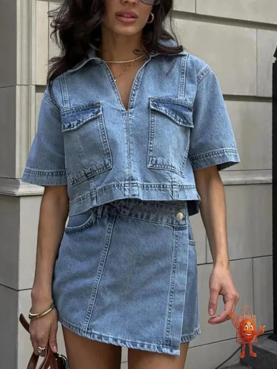 Set de Denim Asimetrico: La Tendencia que Esta Conquistando Instagram