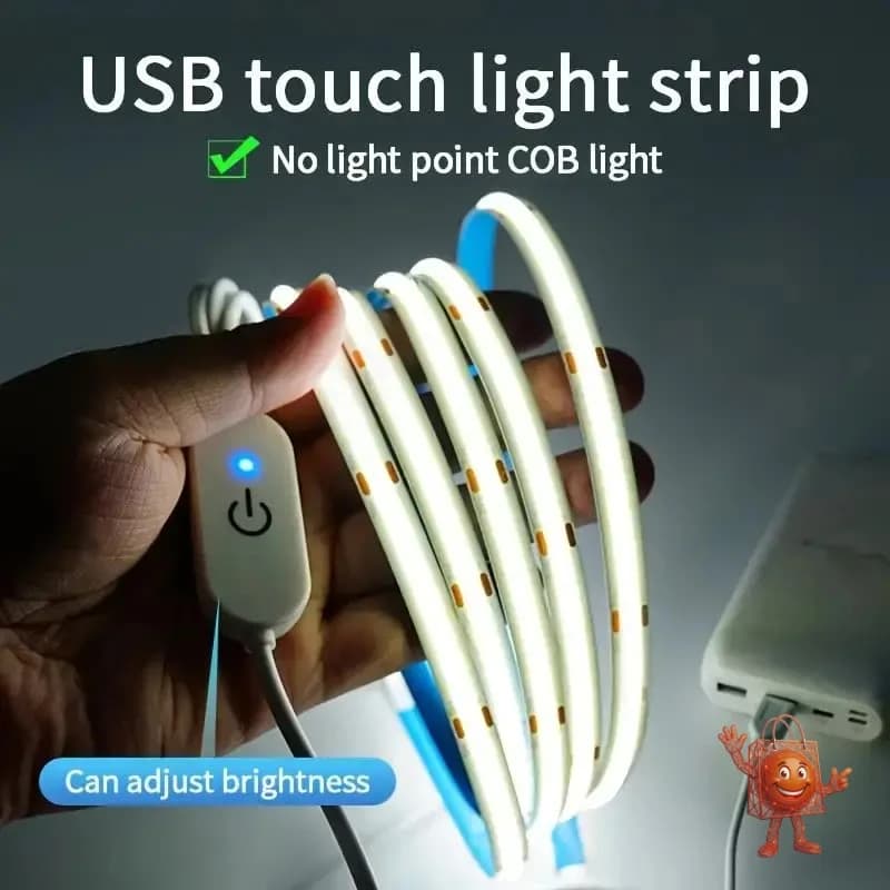 פס LED COB עם עמעם מגע - תאורה גמישה USB