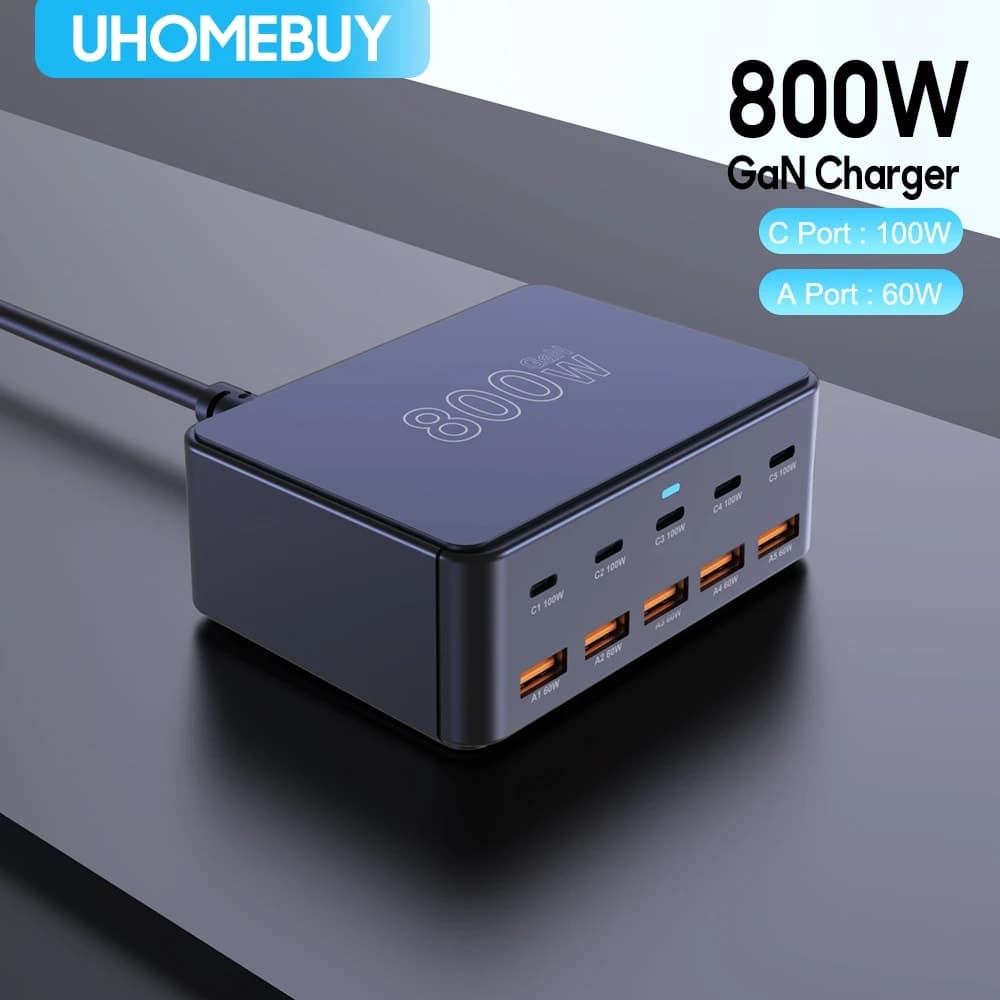 Cargador GaN 800W multi-puerto: ¿vale €32 o es puro marketing?