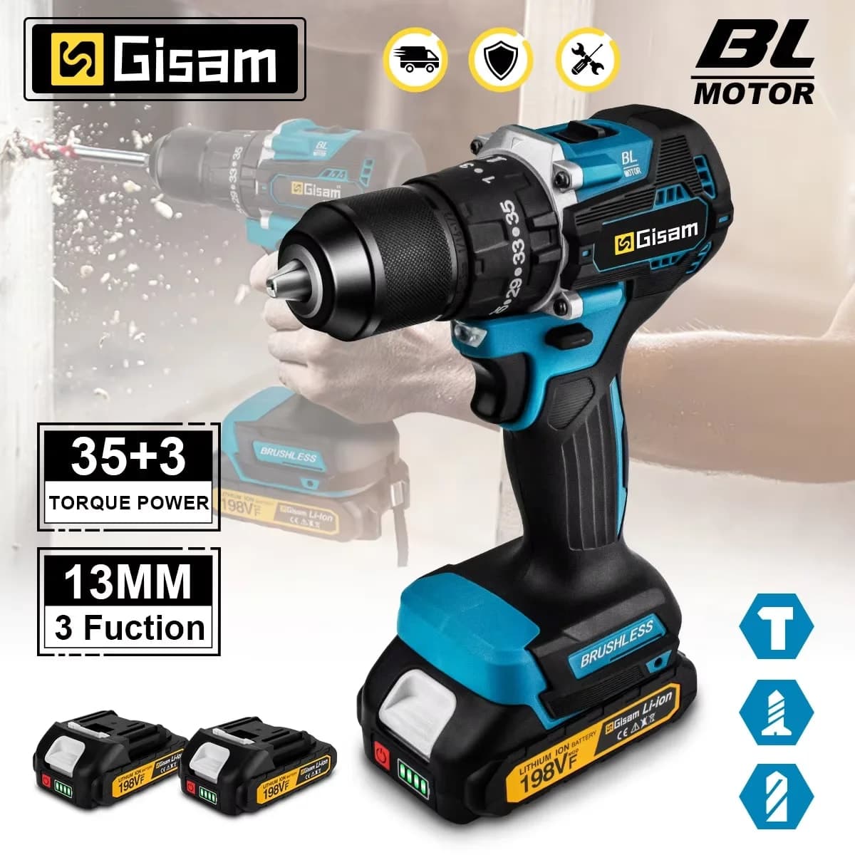 Taladro de impacto Gisam 65N.m: ¿Vale la pena a €34?